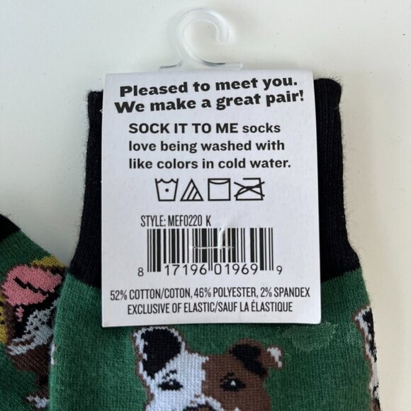 Sock it to me - Dog Socks - Men’s Green - Bulldog - Picture 4 of 4